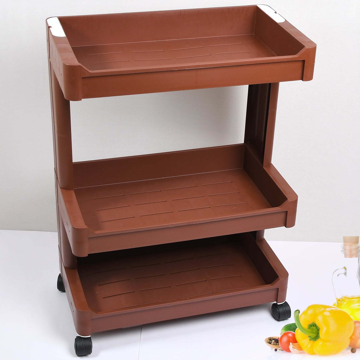 Plastic serving trolley with wheels for home use Plastic serving trolley with wheels for home use